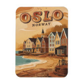オスロビーチノルウェーヴィンテージお土産とギフト マグネット (縦)