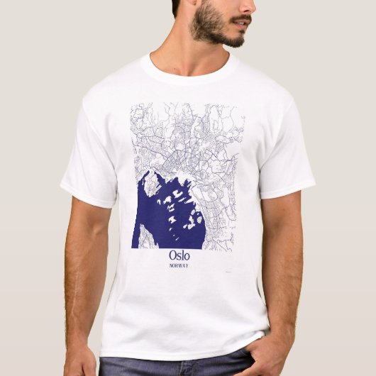 オスロ市地図 Tシャツ (正面)