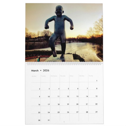 オスロ暦 カレンダー (3月 2026)