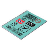 オスロ空港旅行ラベル ノートブック (左側)