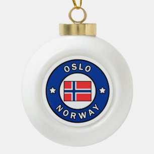 オスロ ノルウェー セラミックボールオーナメント