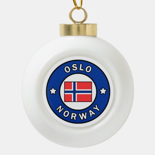オスロ ノルウェー セラミックボールオーナメント (正面)