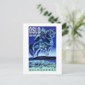 オスロ・ノルウェー・ヴィンテージ旅行ポスター復元 ポストカード (スタンド正面)