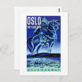 オスロ・ノルウェー・ヴィンテージ旅行ポスター復元 ポストカード (正面/裏面)