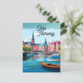 オスロ ノルウェー 旅行 はがき アート, オスロ はがき, なし (スタンド正面)