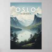 オスロ ノルウェー 旅行 アート ヴィンテージ ポスター (正面)