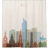 オスロ、ノルウェー|都市スカイライン シャワーカーテン (正面)