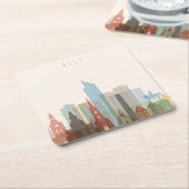 オスロ、ノルウェー|都市スカイライン スクエアペーパーコースター (アングル)