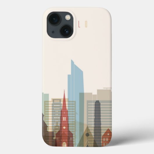 オスロ、ノルウェー|都市スカイライン Case-Mate iPhoneケース (裏面)