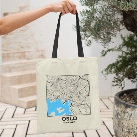 オスロ ノルウェー 都市地図 トートバッグ