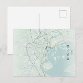 オスロ ノルウェー 都市地図 ミニマル デザイン ポストカード (正面/裏面)