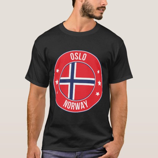 オスロ ノルウェー 都市 Tシャツ (正面)