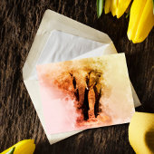 オス威厳のあるアフリカゾウ歩く水彩 ポストカード