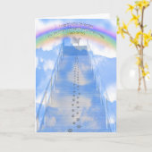 オス犬の同情カード – 階段から天国 カード (黄色い花)