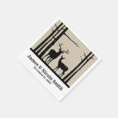 オス素朴メス雌鹿ブラック樺の木結婚ズ スタンダードカクテルナプキン (角)