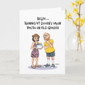 オス47誕生日 カード (黄色い花)