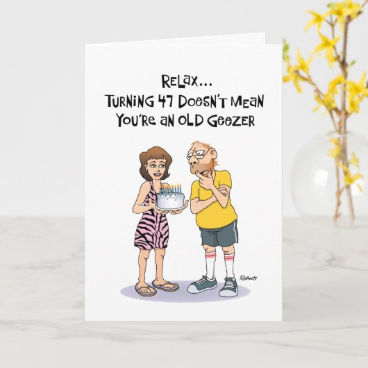 オス47誕生日 カード (黄色い花)