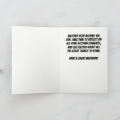 オス6おもしろい足遠くに誕生日カード カード (内部)