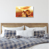オス&メスのライオンズ撮影キャンバスプリント キャンバスプリント (インサイチュ (寝室))