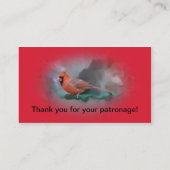 オス（鳥）ショウジョウコウカンチョウ鳴鳥 名刺 (裏面)