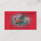 オス（鳥）ショウジョウコウカンチョウ鳴鳥 名刺 (正面)