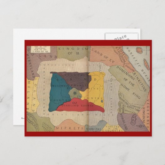 オズとその周辺国の地図 ポストカード (正面/裏面)