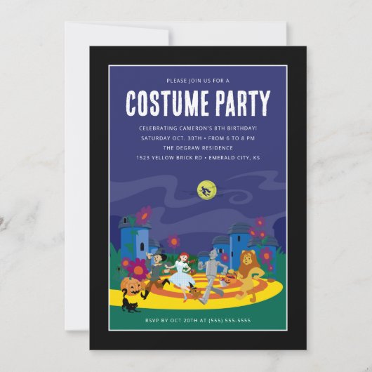 オズの衣装バースデーパーティーのウィザード 招待状 (正面)