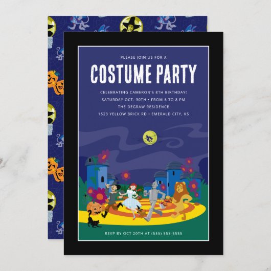 オズの衣装バースデーパーティーのウィザード 招待状 (正面/裏面)