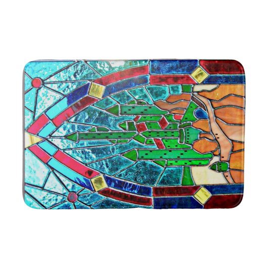 オズの魔法使いからのエメラルドの城Stainglass バスマット (正面)