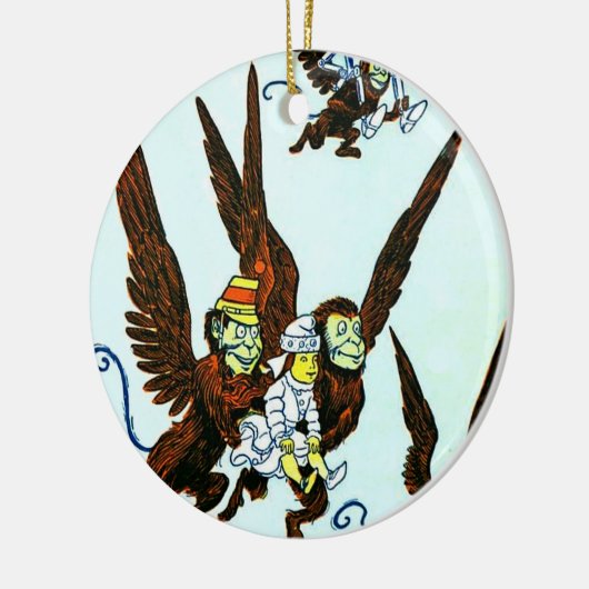 オズの魔法使いによっては飛んでいるな猿のオーナメントが飛びました セラミックオーナメント (左)