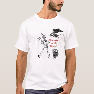 オズの魔法使いの素晴らしいワイシャツ! 錫の人、飛んでいるな猿 Tシャツ