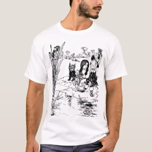 オズの魔法使いトト、ドロシーおよびかかし Tシャツ