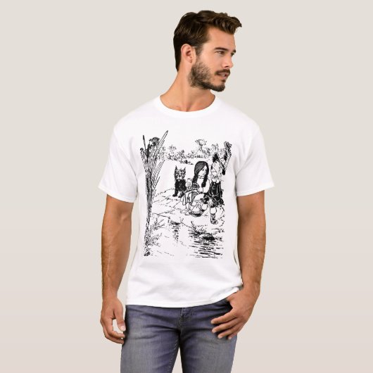オズの魔法使いトト、ドロシーおよびかかし Tシャツ (正面フル)