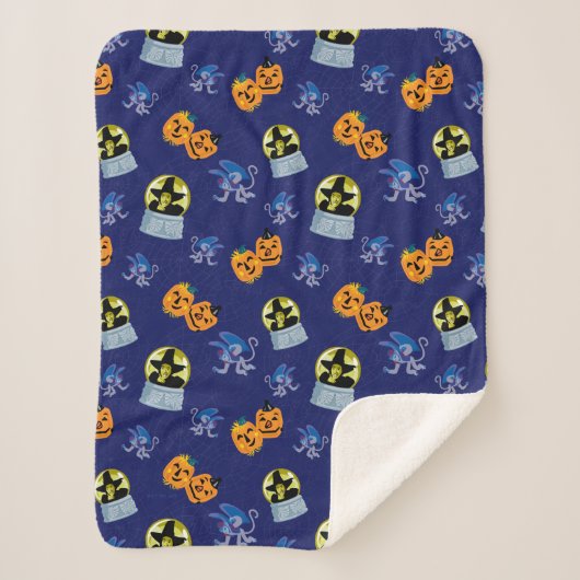 オズの魔法使い™ |ハロウィーンの邪悪な魔女のパターン シェルパブランケット (正面)