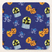 オズの魔法使い™ |ハロウィーンの邪悪な魔女のパターン スクエアペーパーコースター (正面)