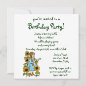 オズの魔法使い、女の子の誕生日パーティー招待状 招待状 (裏面)
