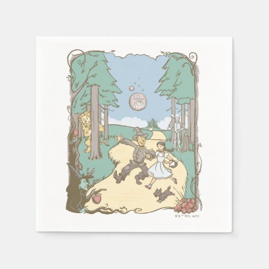オズの魔法使い™ | Storybook Yellow Brick Road スタンダードカクテルナプキン (正面)