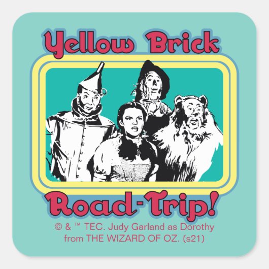 オズの魔法使い™ | Yellow Brick Road trip! スクエアシール (正面)