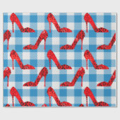 オズブルーのギンガムルビースリッパ ラッピングペーパー (フラット)