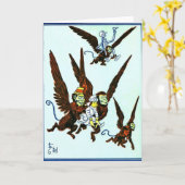 オズ翼ザルの魔法使飛んでいるい カード (黄色い花)