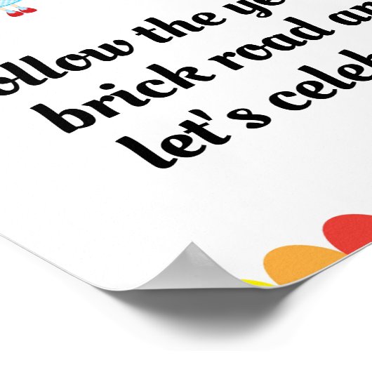 オズ誕生日パーティーのかわいい魔法使いのサイン ポスター (角)