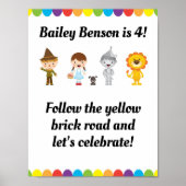 オズ誕生日パーティーのかわいい魔法使いのサイン ポスター (正面)