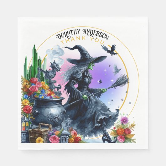 オズ誕生日邪悪な魔女パーティーデコール スタンダードランチョンナプキン (正面)