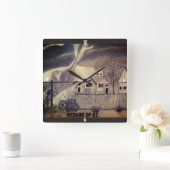 オズ・ツイスターの魔法使い スクエア壁時計 (ホーム)