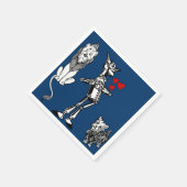 オズ、ブリキの男、トト、臆病ライオンパーティーの魔法使い スタンダードカクテルナプキン (角)