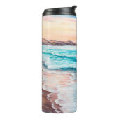  オセアの上の美しい紫の夕焼けの油絵 タンブラー (回転左)