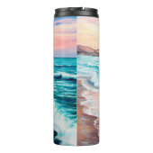  オセアの上の美しい紫の夕焼けの油絵 タンブラー (裏面)