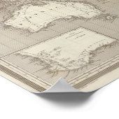 オセアニアの無色地図 ポスター (角)