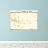 オセアニアの組立地図 キャンバスプリント (インサイチュ (ウッドフロア))