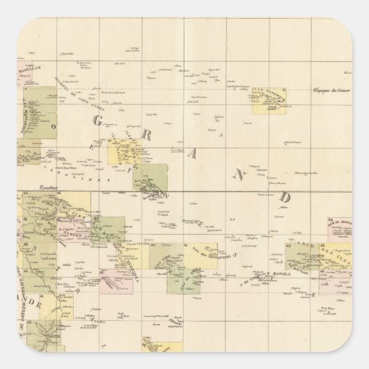 オセアニアの組立地図 スクエアシール (正面)